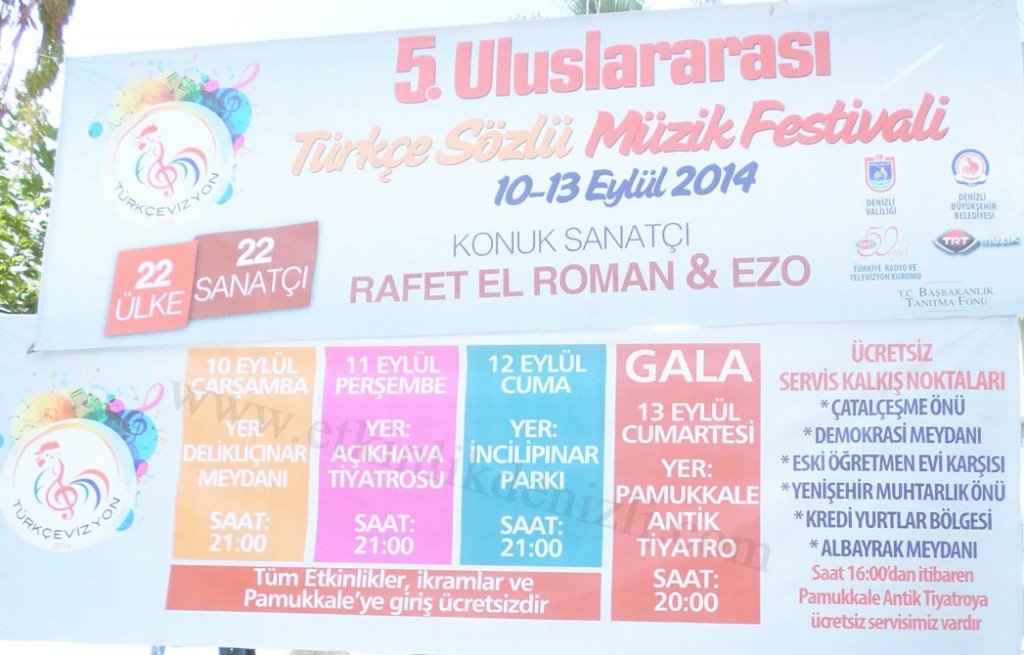 5.uluslararası türkçe sözlü müzik festivali Denizli rafet el roman ve ezo konseri 2014